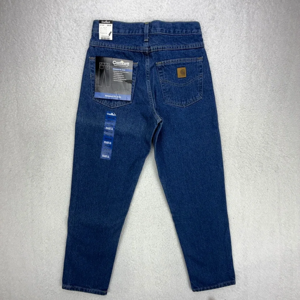 Carhartt Relaxed Fit Tapered Leg Jeans Blue Mens 29x30 B17 DST Darkstone NWT NOS